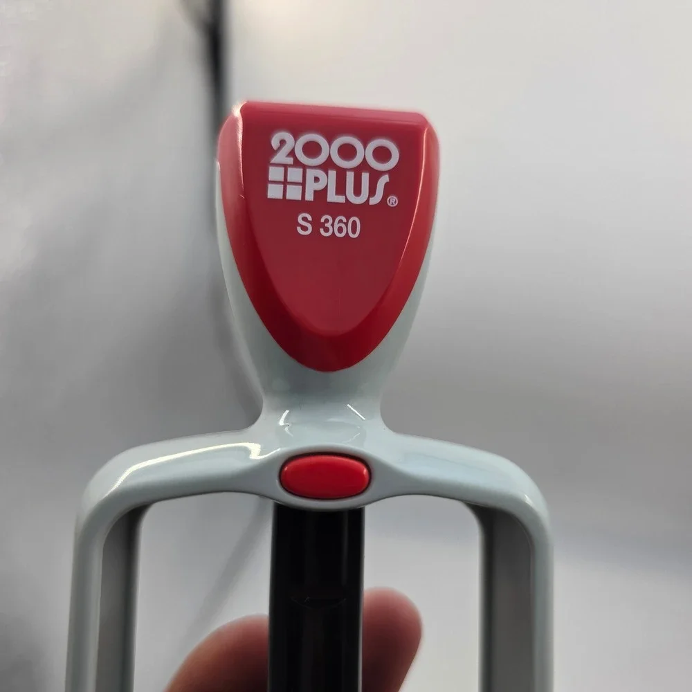 2000 PLUS S 360 Self Inking Dater Stamp PAID BY Office Rubber Stamp Red Blue N2